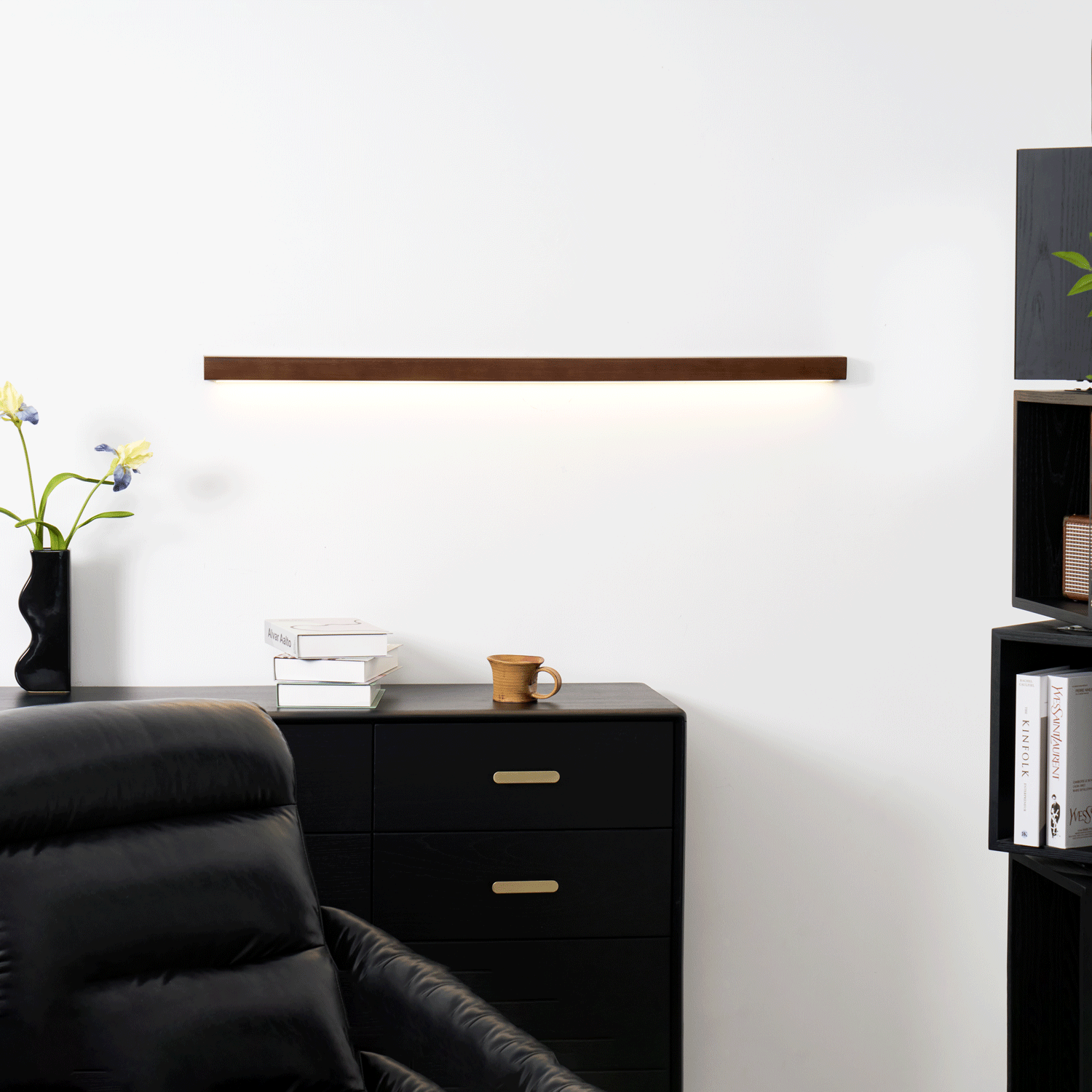 Linear Wood Wall Sconce with Slim Light