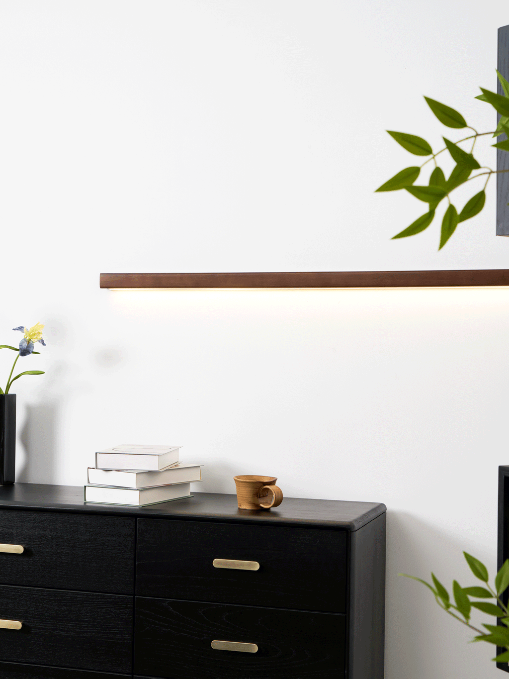 Linear Wood Wall Sconce with Slim Light