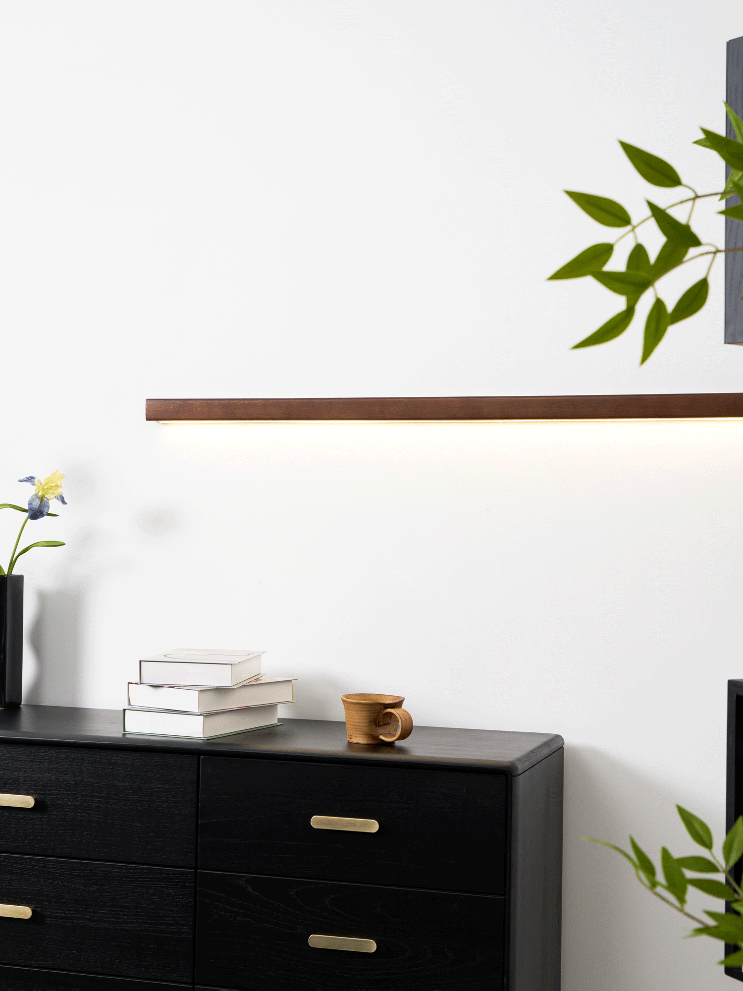 Linear Wood Wall Sconce with Slim Light