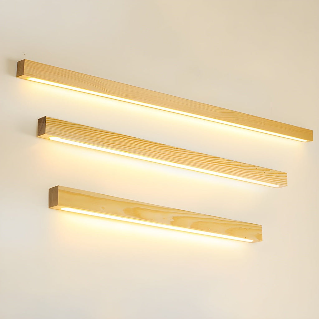 Linear Wood Wall Sconce with Slim Light