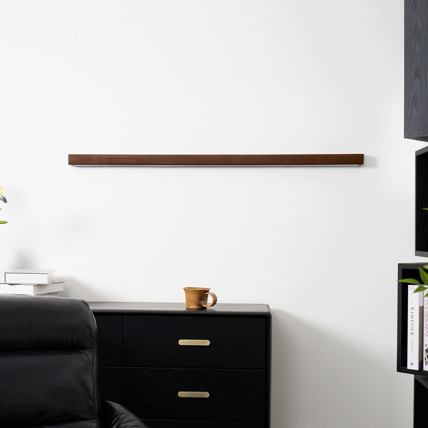 Linear Wood Wall Sconce with Slim Light