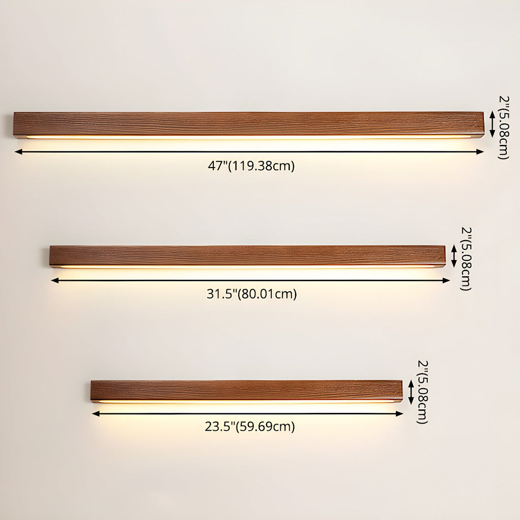 Linear Wood Wall Sconce with Slim Light