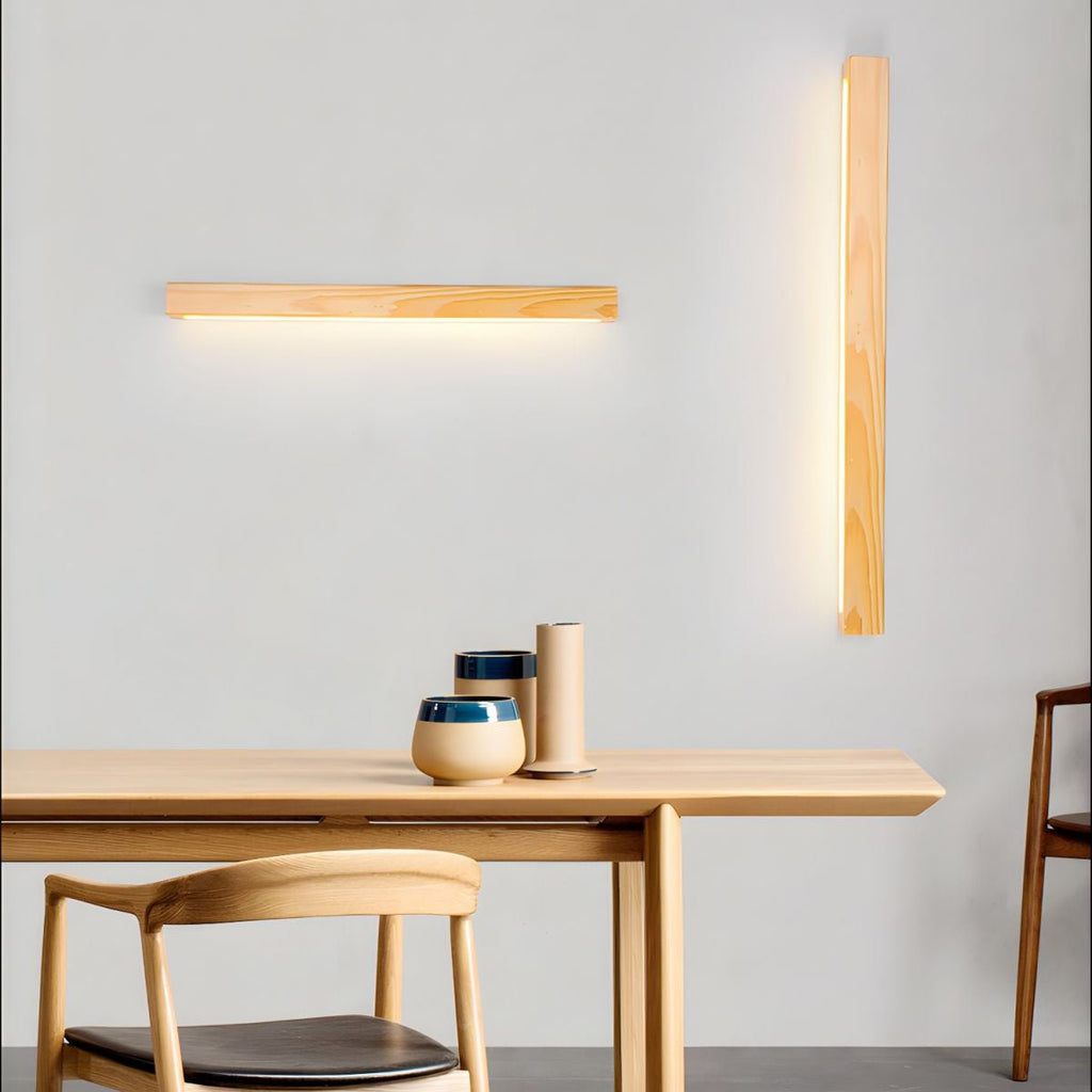 Linear Wood Wall Sconce with Slim Light