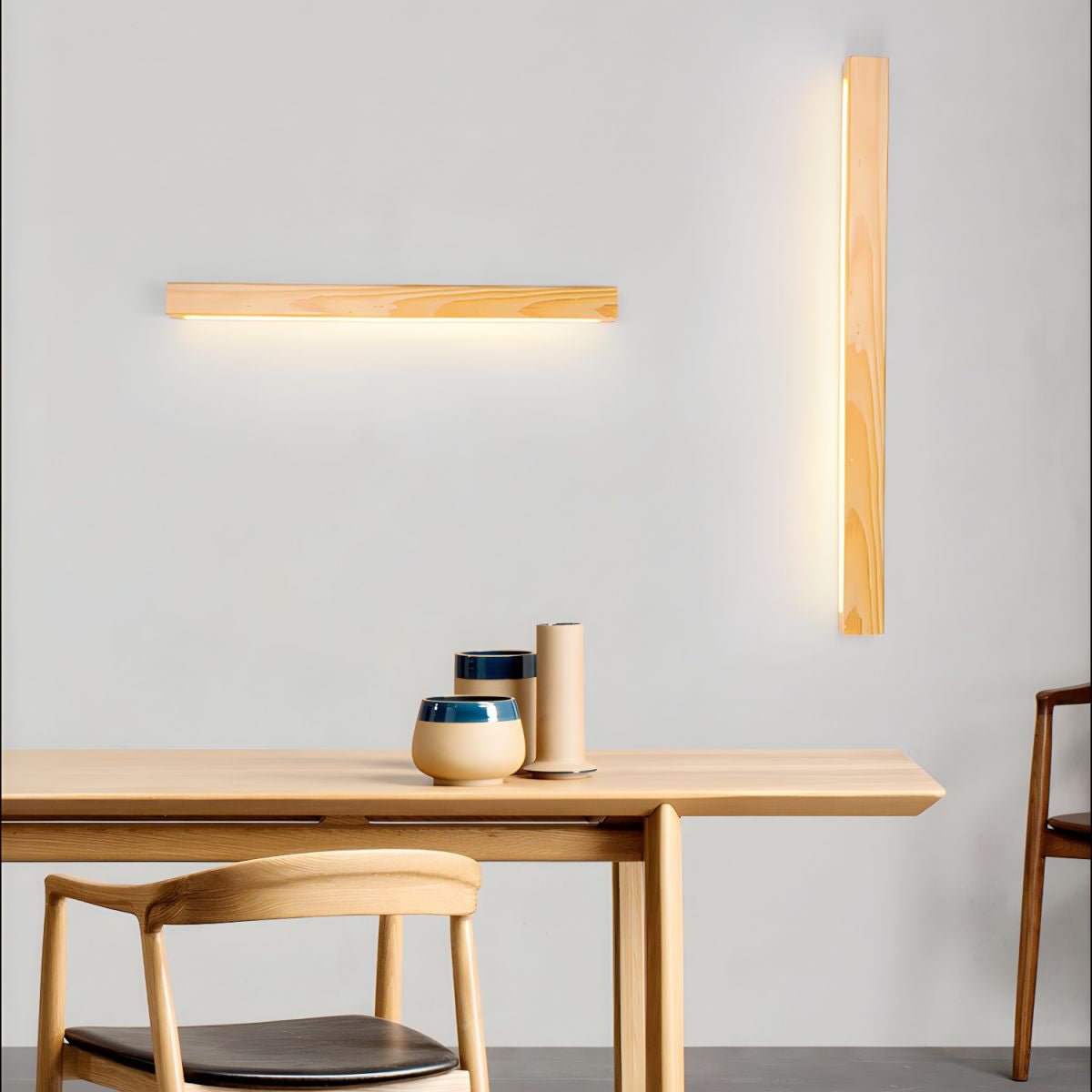 Linear Wood Wall Sconce with Slim Light