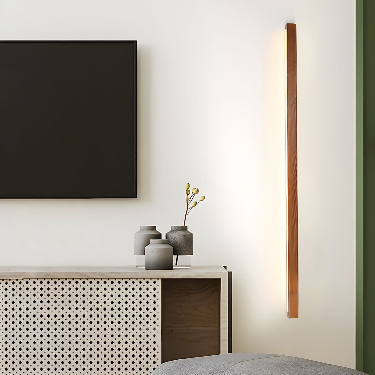 Linear Wood Wall Sconce with Slim Light