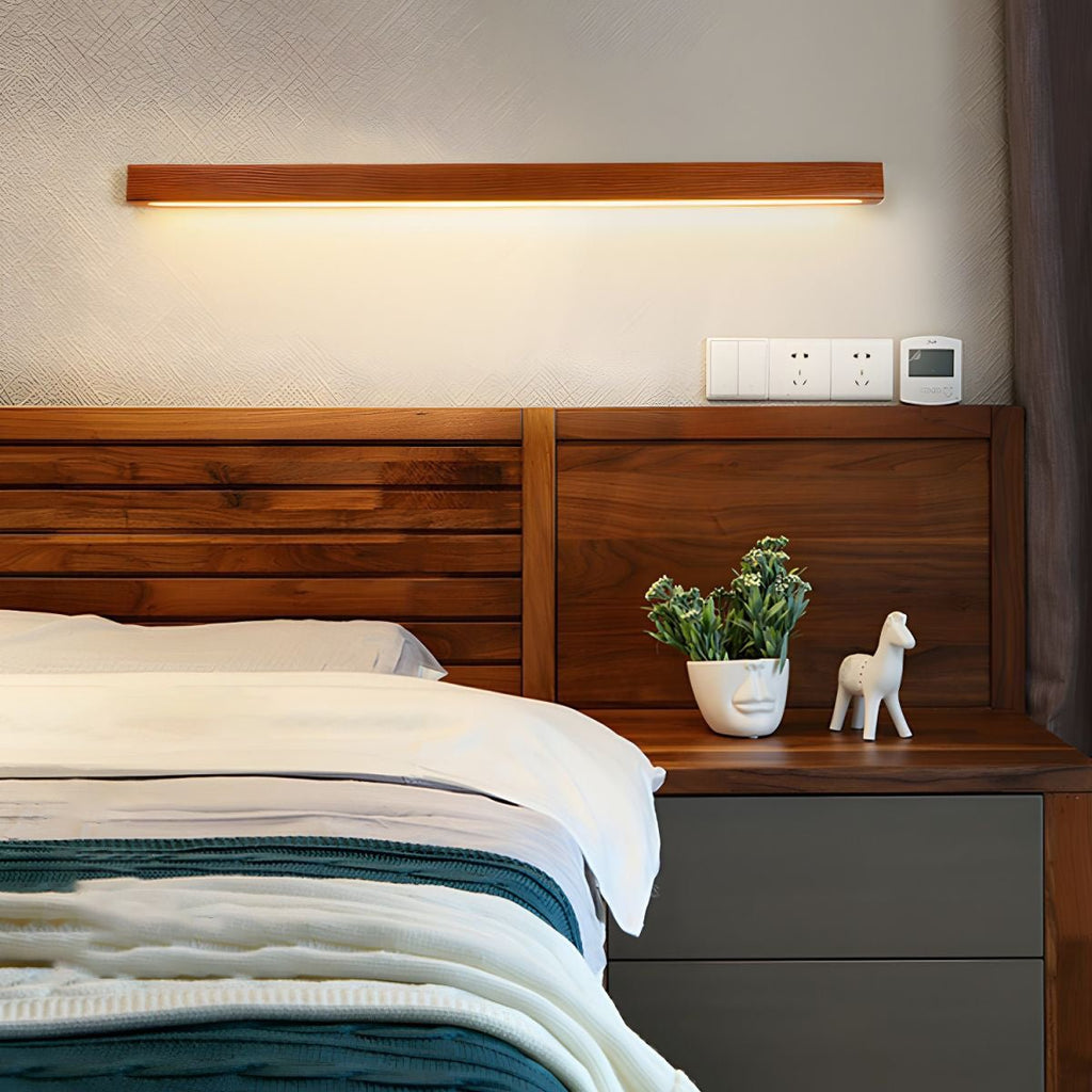 Linear Wood Wall Sconce with Slim Light