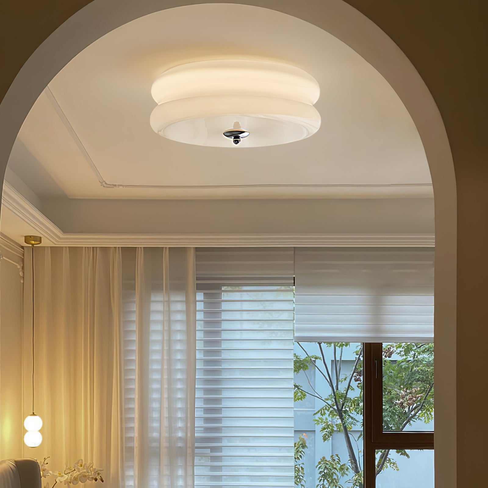 Vintage Glass Flush Mount Ceiling Light