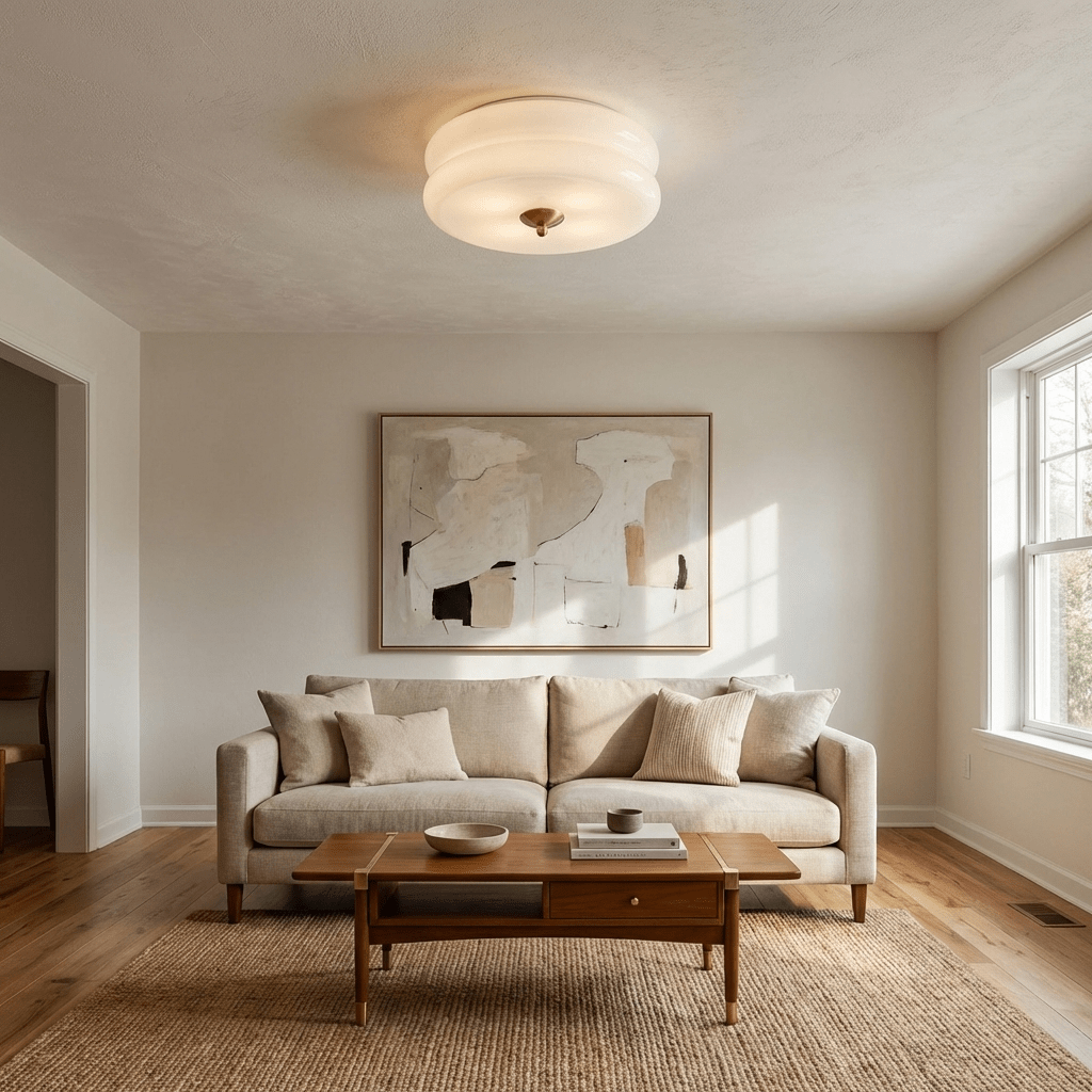 Vintage Glass Flush Mount Ceiling Light