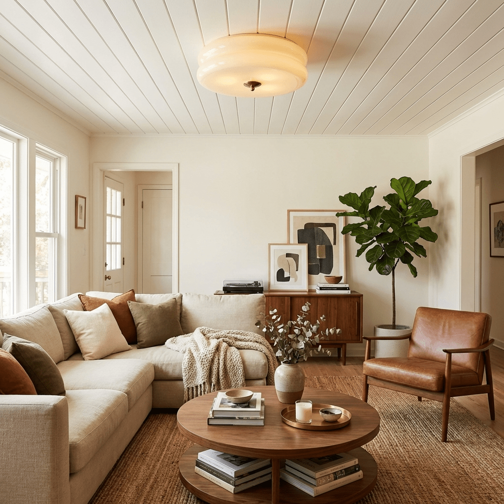 Vintage Glass Flush Mount Ceiling Light