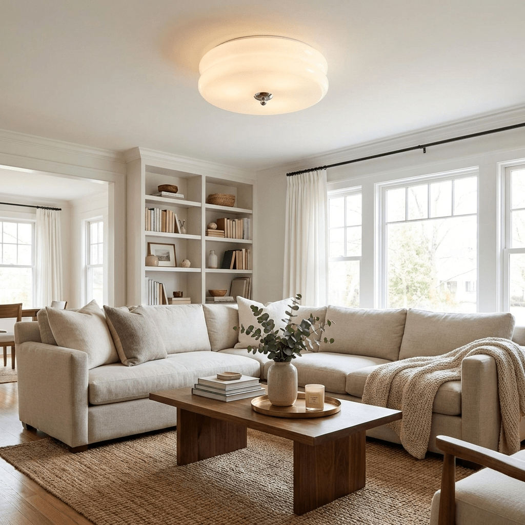 Vintage Glass Flush Mount Ceiling Light