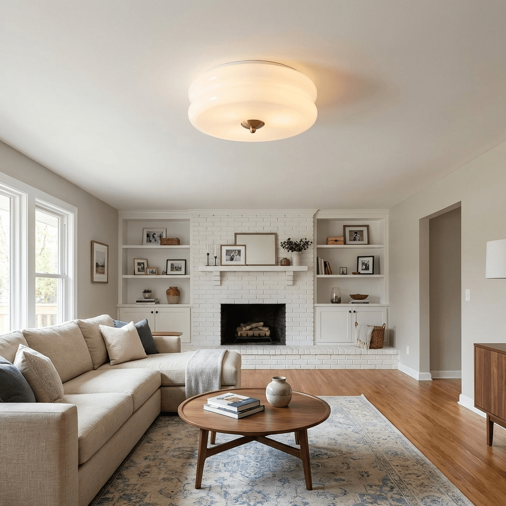 Vintage Glass Flush Mount Ceiling Light