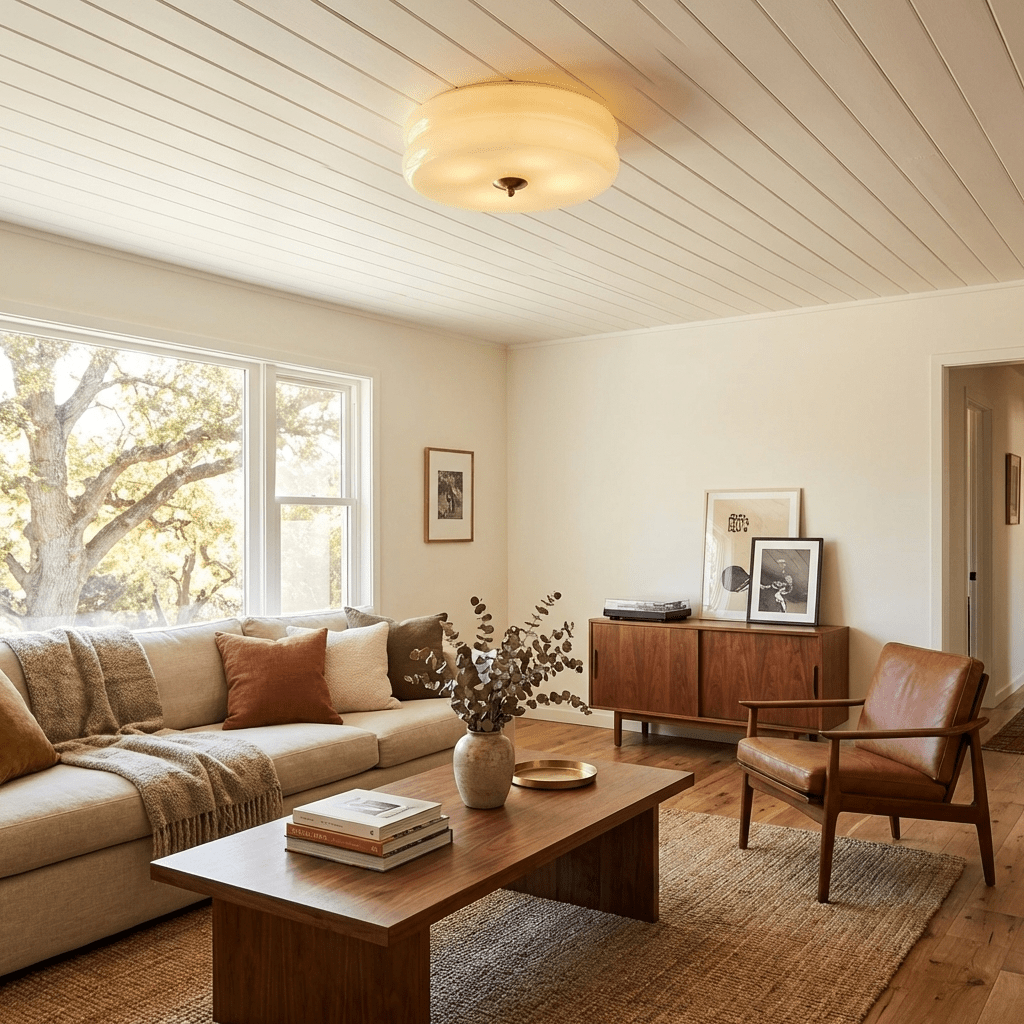 Vintage Glass Flush Mount Ceiling Light