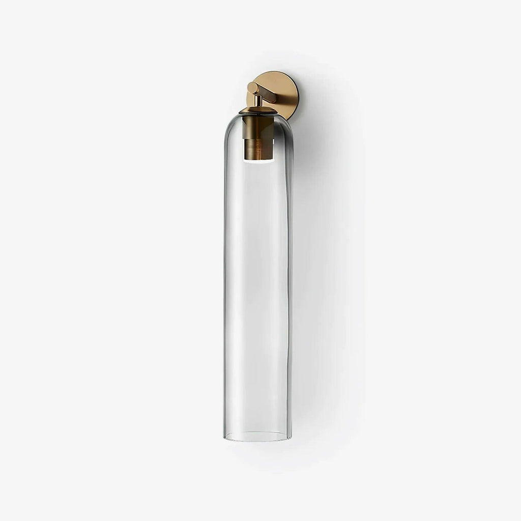 Art Glass Tube Wall Sconce with Brass Wall Mount