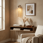 Art Glass Tube Wall Sconce with Brass Wall Mount