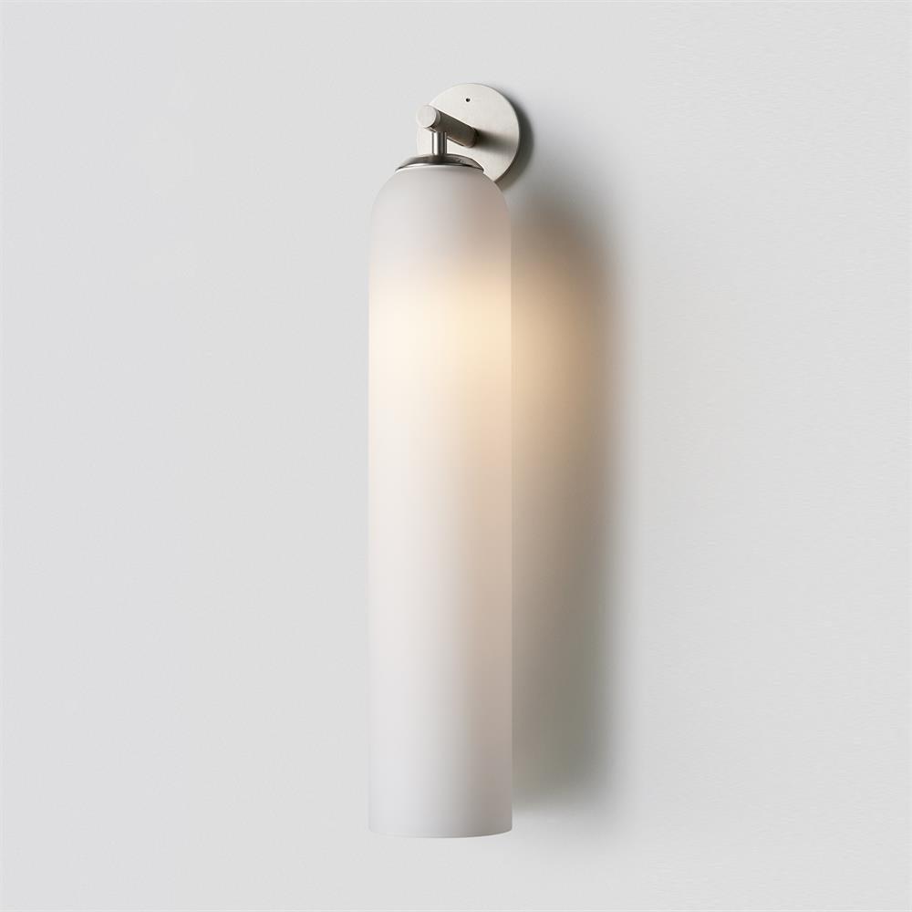 Art Glass Tube Wall Sconce with Brass Wall Mount