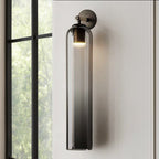 Art Glass Tube Wall Sconce with Brass Wall Mount