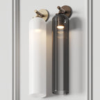 Art Glass Tube Wall Sconce with Brass Wall Mount