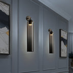 Art Glass Tube Wall Sconce with Brass Wall Mount