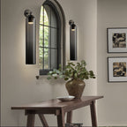 Art Glass Tube Wall Sconce with Brass Wall Mount