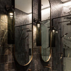 Art Glass Tube Wall Sconce with Brass Wall Mount