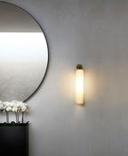 Art Glass Tube Wall Sconce with Brass Wall Mount