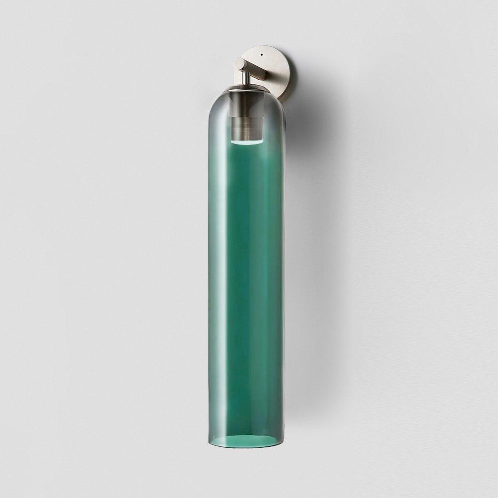 Art Glass Tube Wall Sconce with Brass Wall Mount