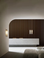 Art Glass Tube Wall Sconce with Brass Wall Mount