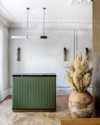 Art Glass Tube Wall Sconce with Brass Wall Mount