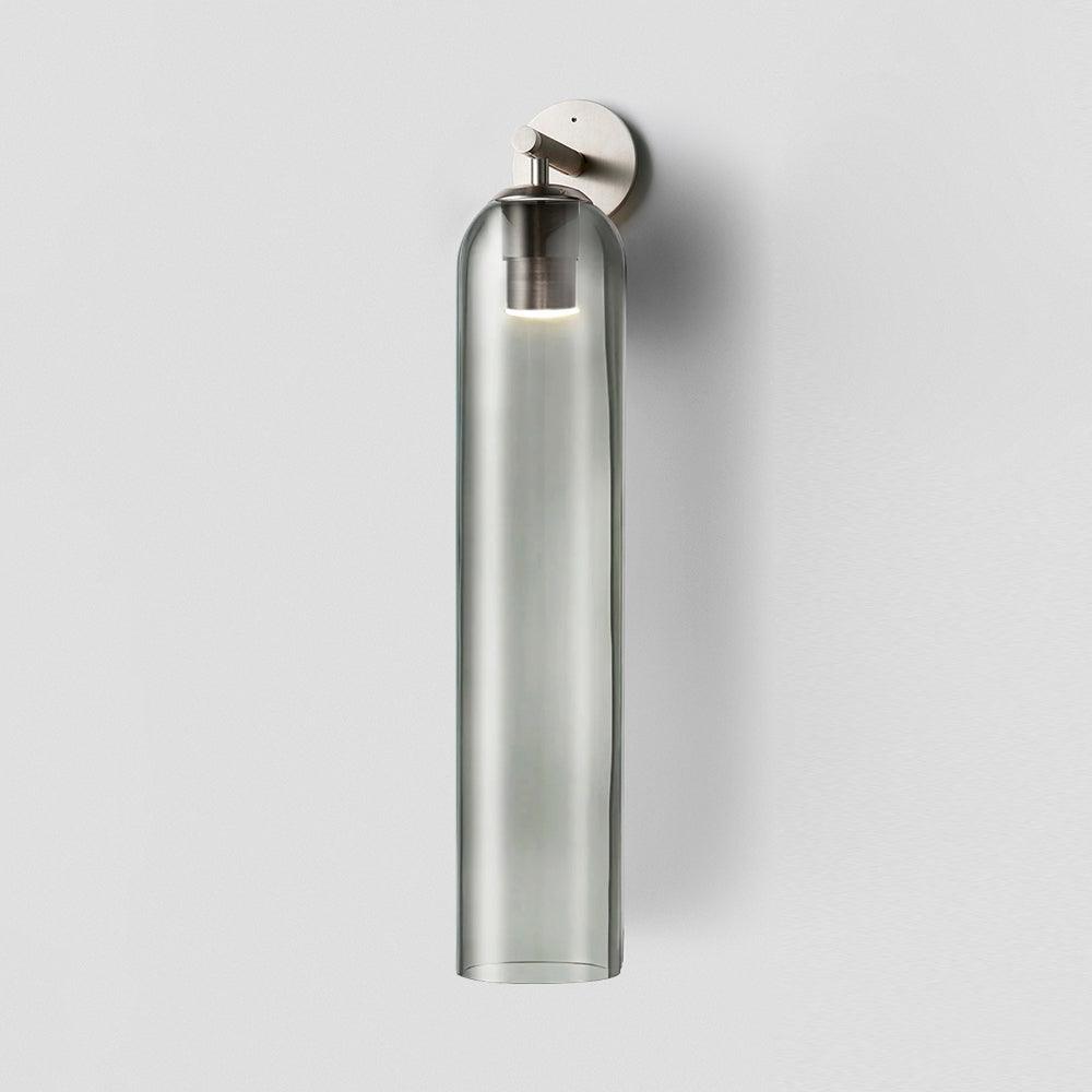 Art Glass Tube Wall Sconce with Brass Wall Mount