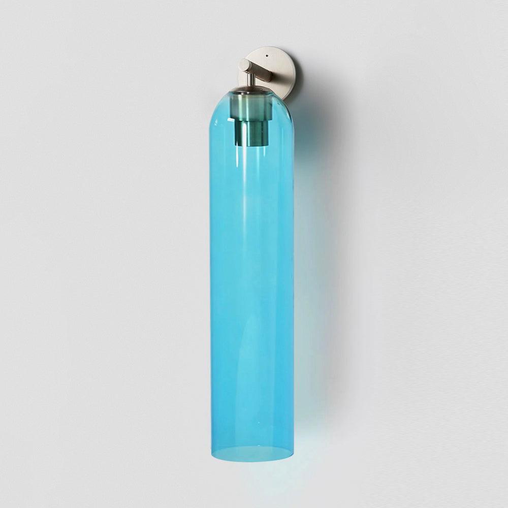 Art Glass Tube Wall Sconce with Brass Wall Mount