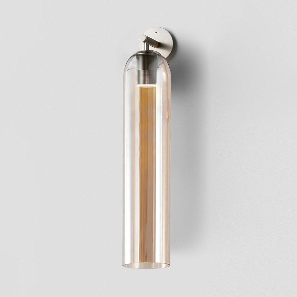 Art Glass Tube Wall Sconce with Brass Wall Mount