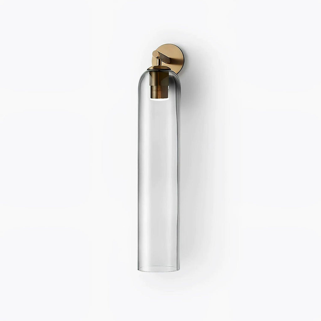 Art Glass Tube Wall Sconce with Brass Wall Mount