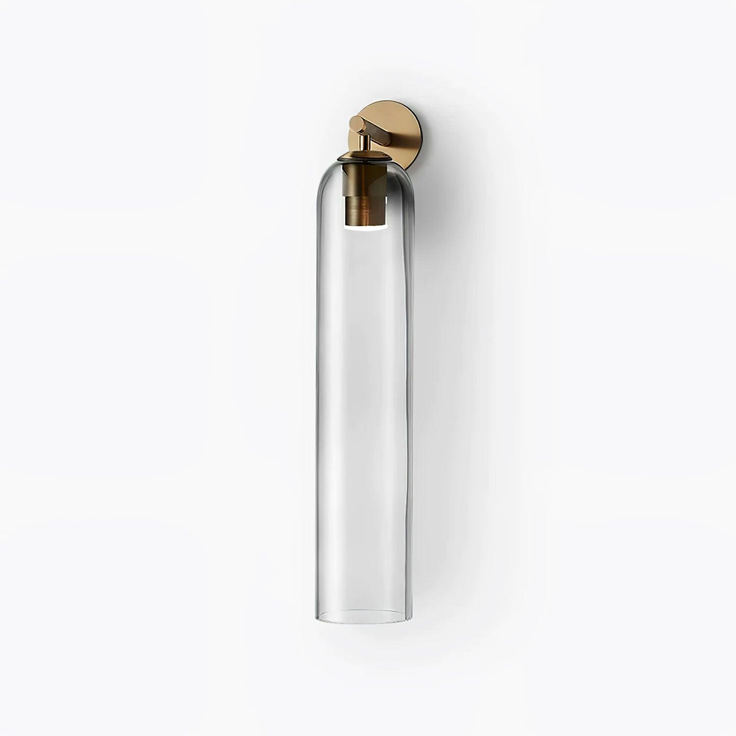Art Glass Tube Wall Sconce with Brass Wall Mount