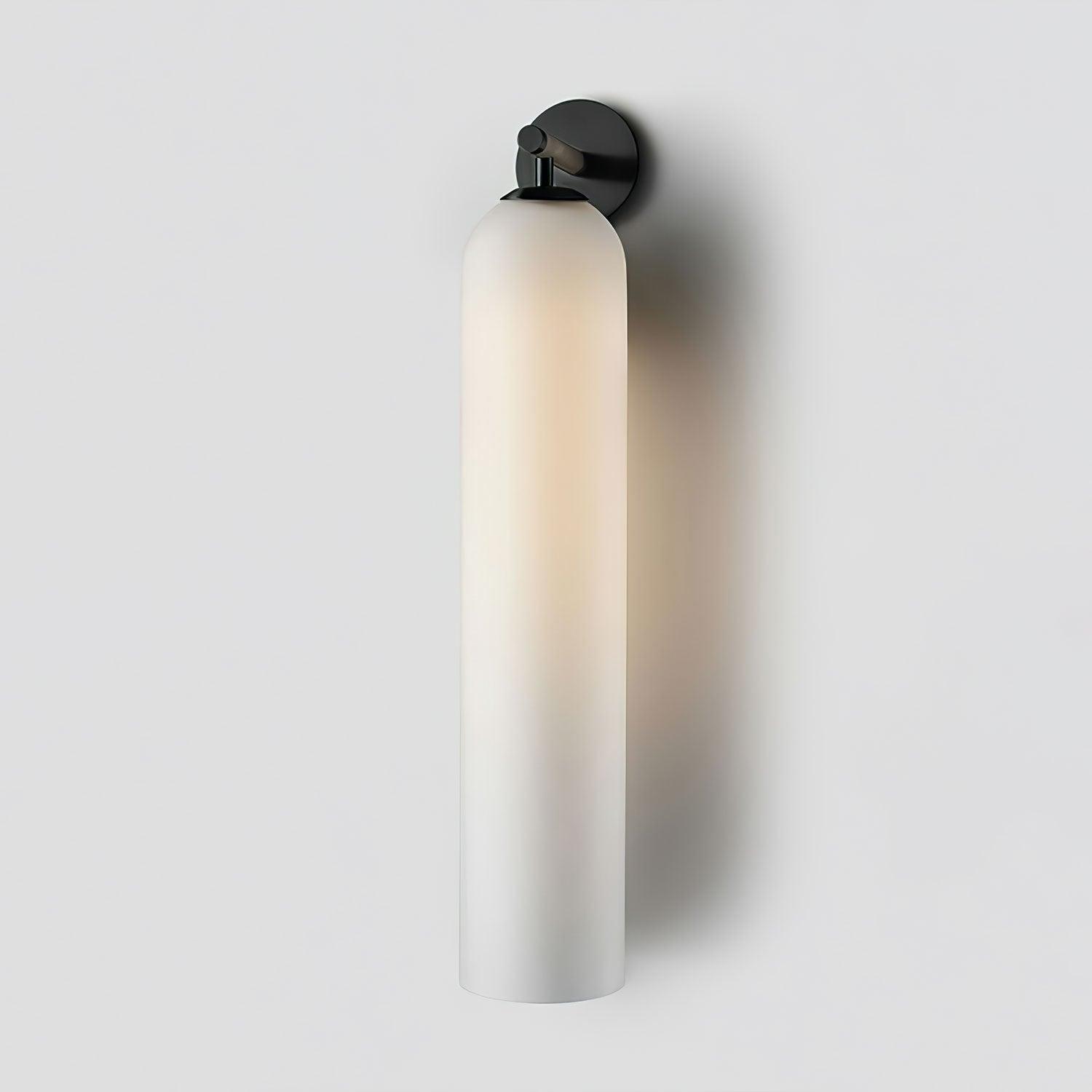 Art Glass Tube Wall Sconce with Brass Wall Mount
