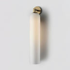 Art Glass Tube Wall Sconce with Brass Wall Mount