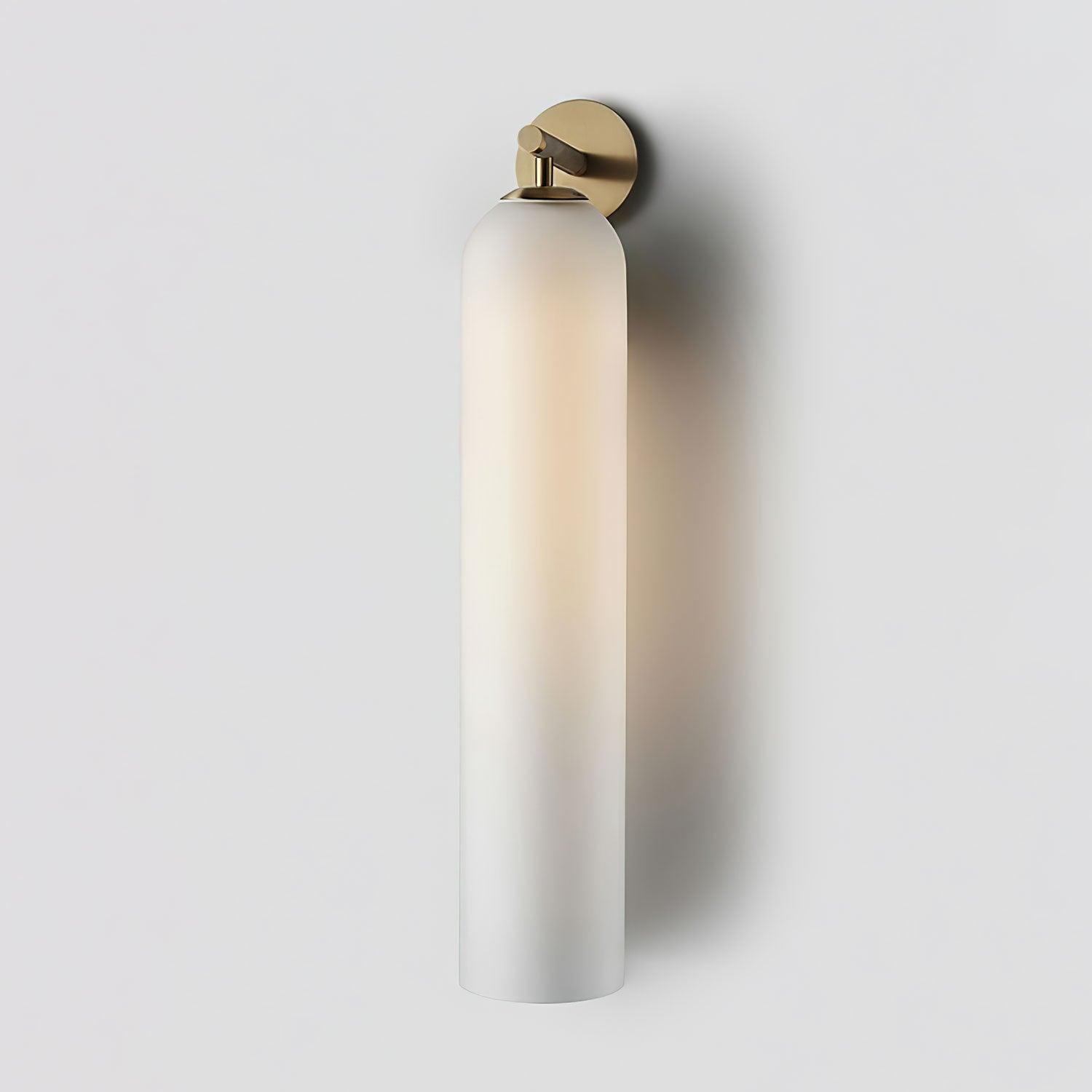 Art Glass Tube Wall Sconce with Brass Wall Mount