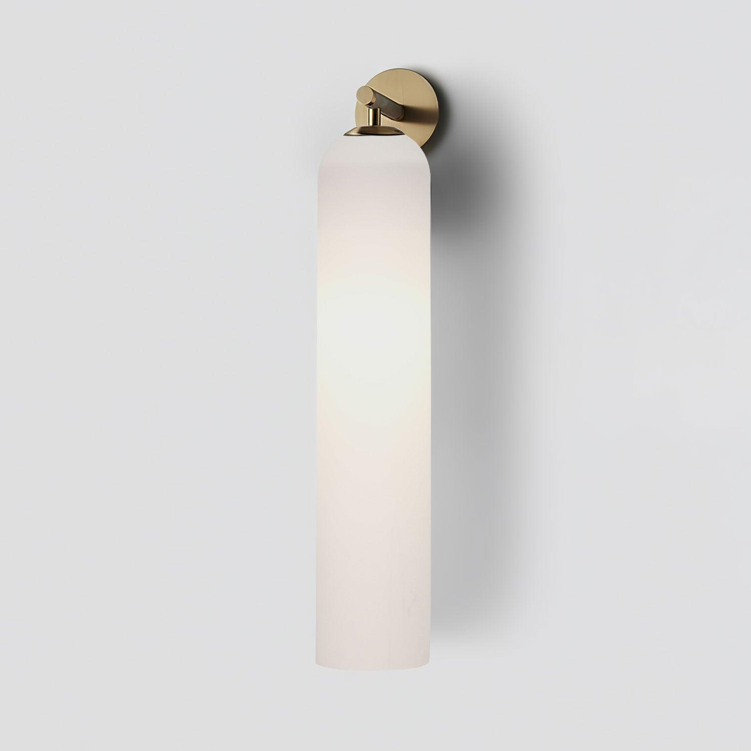 Art Glass Tube Wall Sconce with Brass Wall Mount