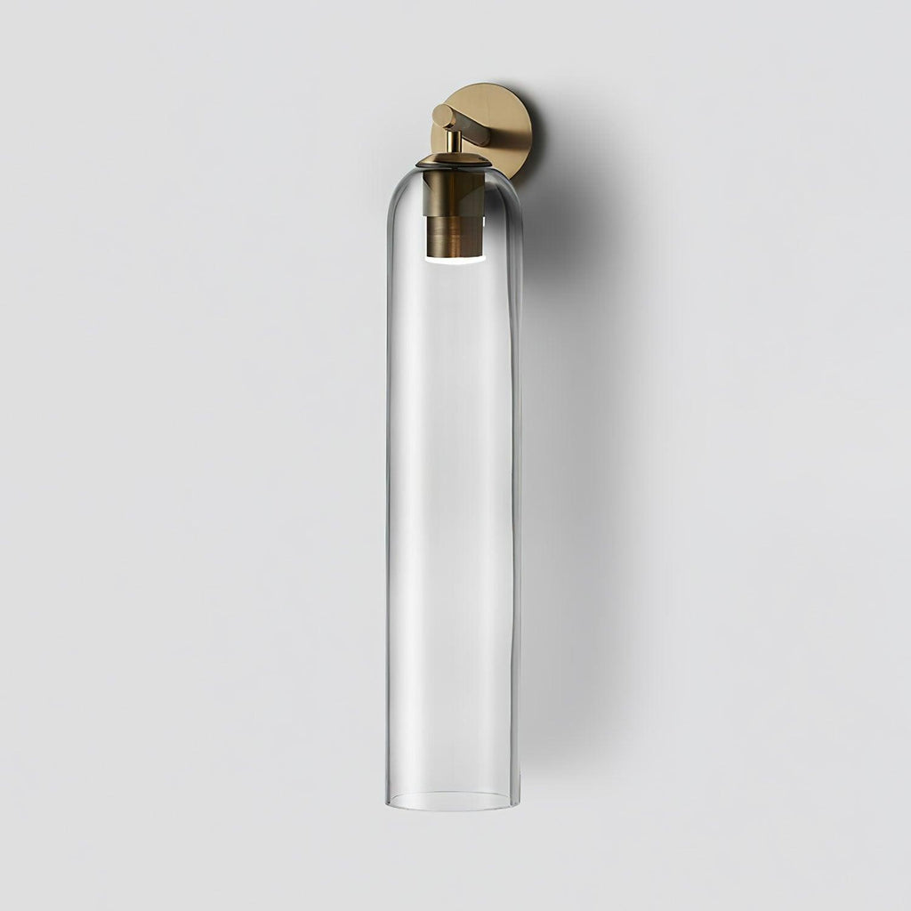 Art Glass Tube Wall Sconce with Brass Wall Mount