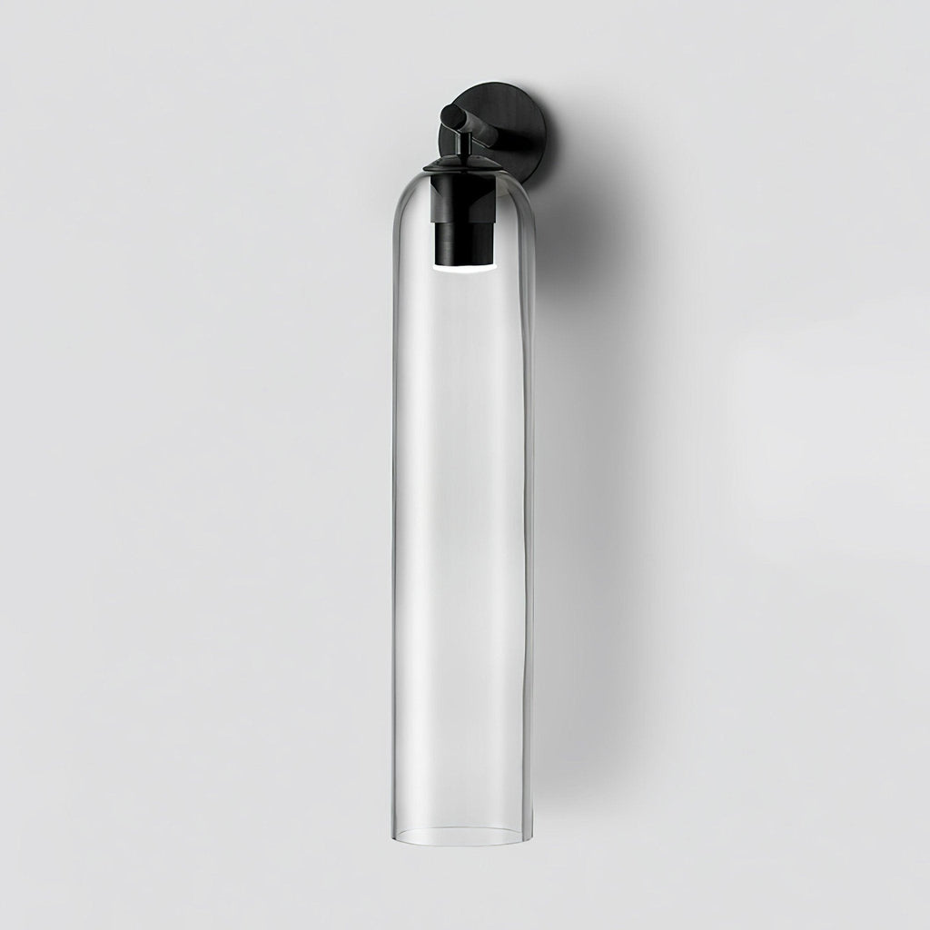 Art Glass Tube Wall Sconce with Brass Wall Mount