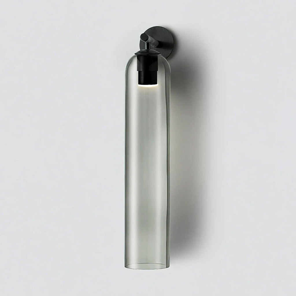 Art Glass Tube Wall Sconce with Brass Wall Mount