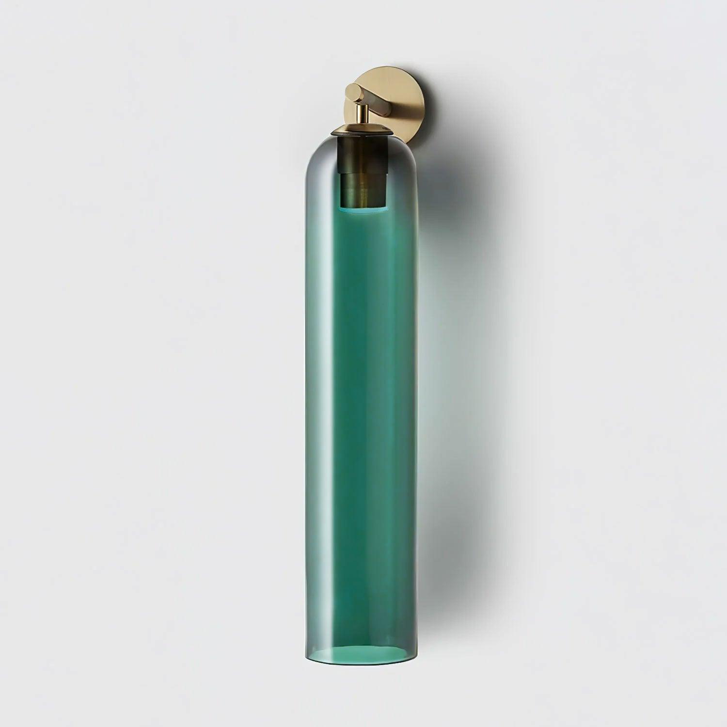 Art Glass Tube Wall Sconce with Brass Wall Mount