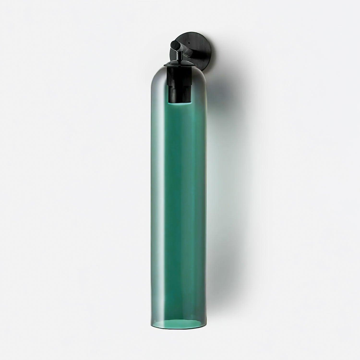 Art Glass Tube Wall Sconce with Brass Wall Mount
