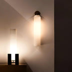 Art Glass Tube Wall Sconce with Brass Wall Mount