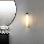 Art Glass Tube Wall Sconce with Brass Wall Mount
