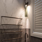 Art Glass Tube Wall Sconce with Brass Wall Mount