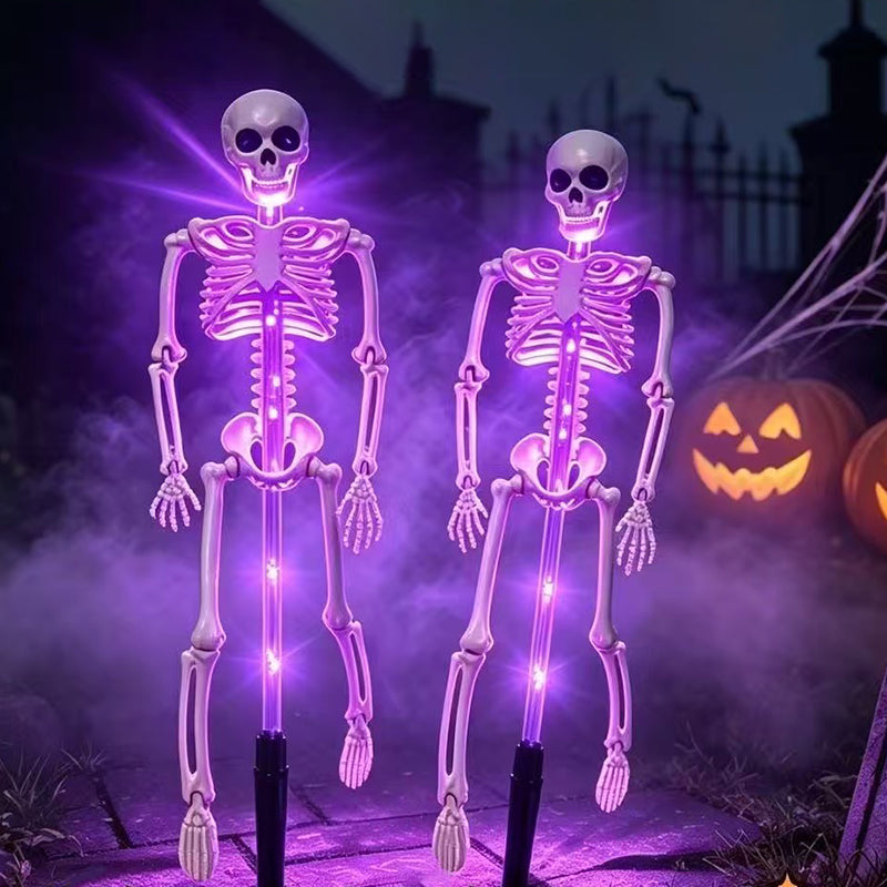 Halloween Skeleton Solar Stake Light Waterproof LED Outdoor Ground Skeleton Lamp Plastic Landscape Light for Yard Garden and Pathway Decoration