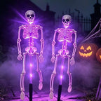 Halloween Skeleton Solar Stake Light Waterproof LED Outdoor Ground Skeleton Lamp Plastic Landscape Light for Yard Garden and Pathway Decoration