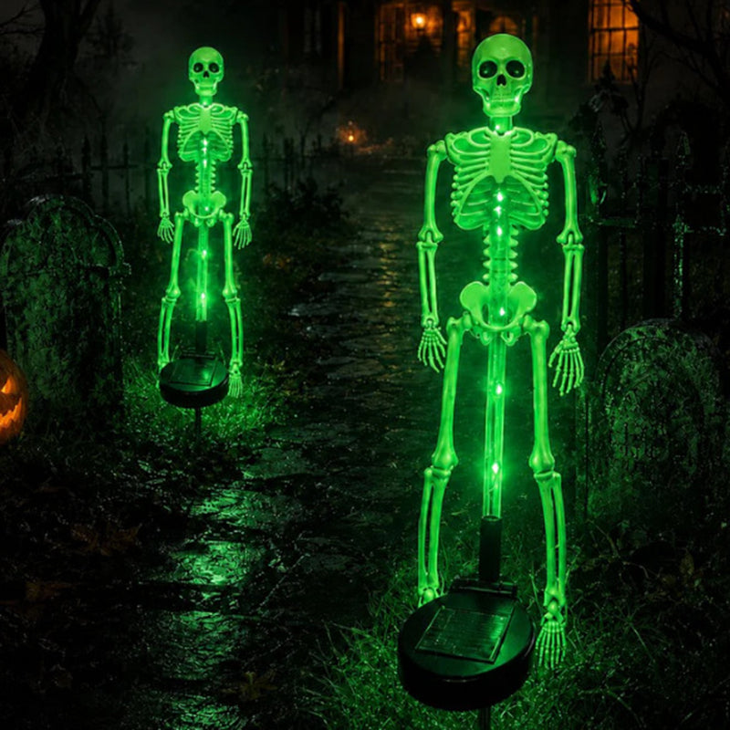 Halloween Skeleton Solar Stake Light Waterproof LED Outdoor Ground Skeleton Lamp Plastic Landscape Light for Yard Garden and Pathway Decoration