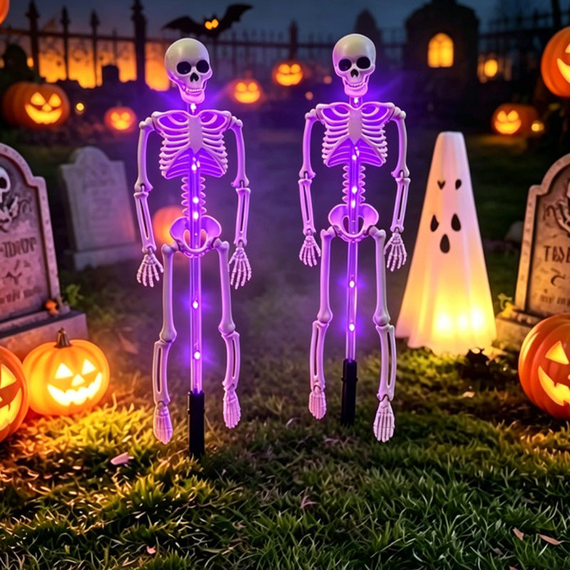 Halloween Skeleton Solar Stake Light Waterproof LED Outdoor Ground Skeleton Lamp Plastic Landscape Light for Yard Garden and Pathway Decoration