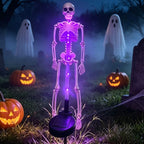 Halloween Skeleton Solar Stake Light Waterproof LED Outdoor Ground Skeleton Lamp Plastic Landscape Light for Yard Garden and Pathway Decoration